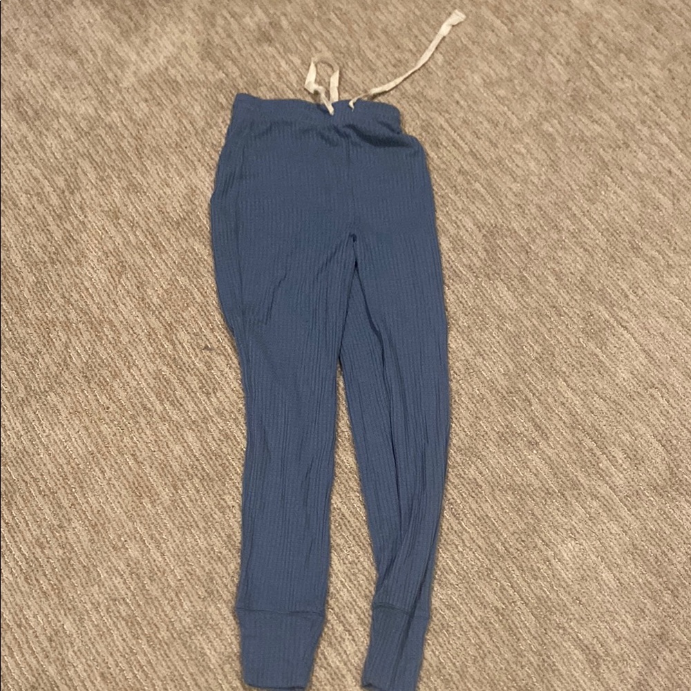 Privacy Please Blue Sweatpants with Elastic Waistband